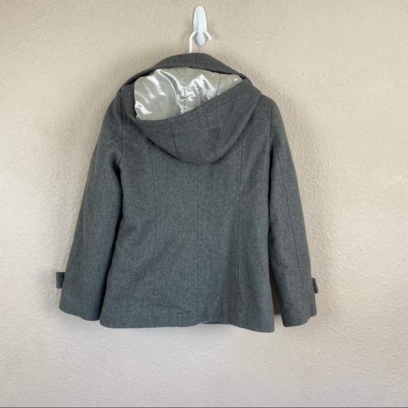 Calvin Klein Hooded Wool Quilted Lined Peacoat Gray 8 - Picture 5 of 11
